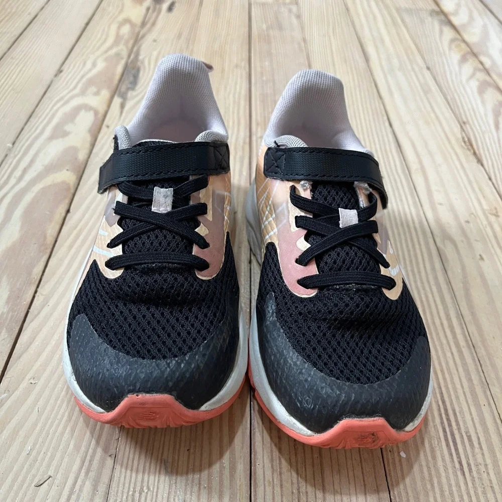 New Balance Rave Run v2 Sneaker Kids 12.5 XW Black Peach Orange YTRAVF2